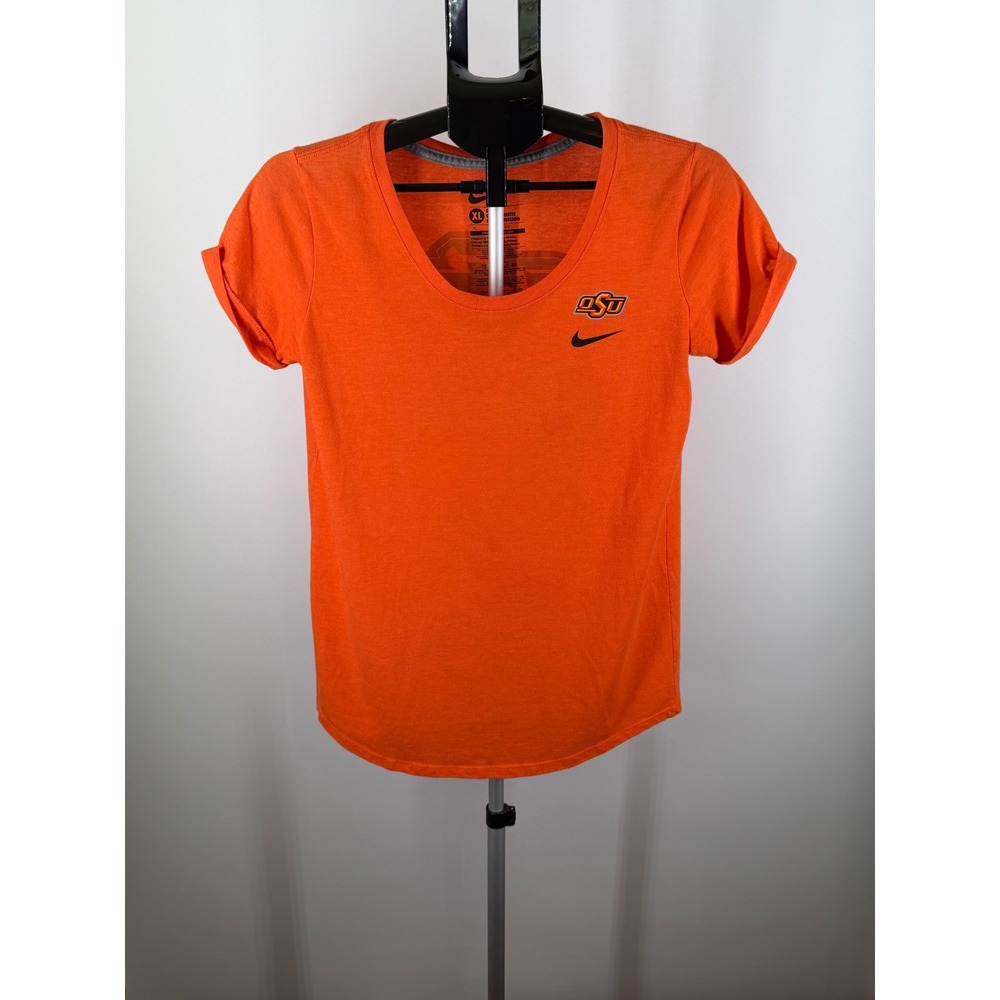 Nike Oklahoma State University OSU Ride Em Cowboys Orange T-Shirt Womens XL Slim